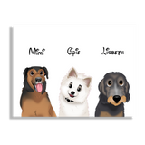 Custom Cartoon Style Three Pet Portrait