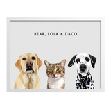 Custom Three Pet Portrait