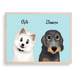 Custom Cartoon Style Couple Pet Portrait