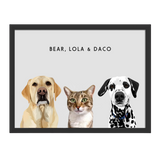 Custom Three Pet Portrait