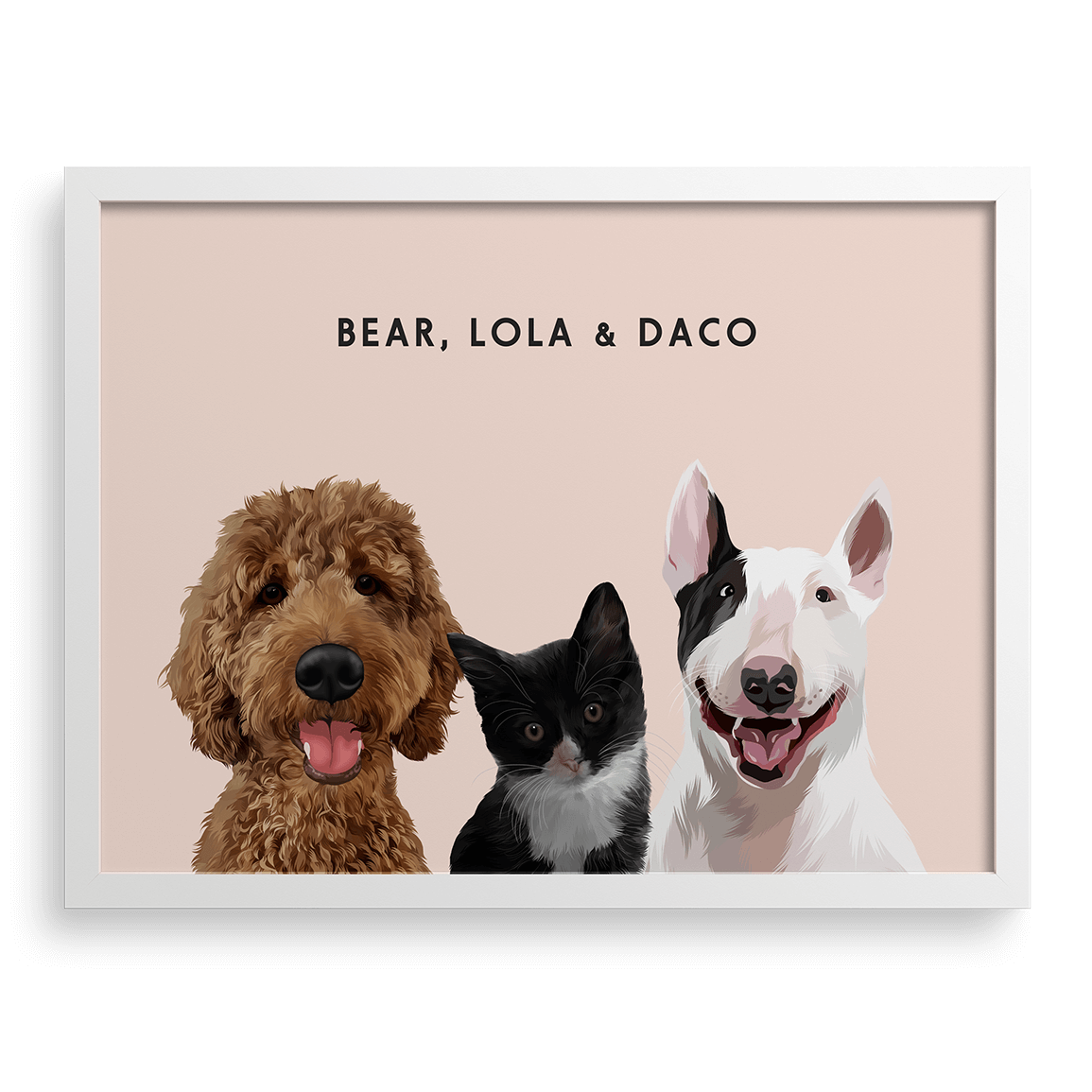 Custom Three Pet Portrait