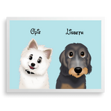 Custom Cartoon Style Couple Pet Portrait