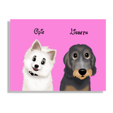 Custom Cartoon Style Couple Pet Portrait