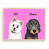 Custom Cartoon Style Couple Pet Portrait
