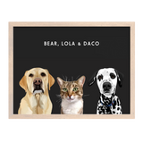 Custom Three Pet Portrait