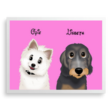 Custom Cartoon Style Couple Pet Portrait