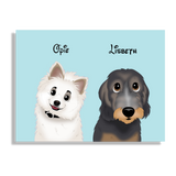 Custom Cartoon Style Couple Pet Portrait