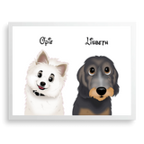 Custom Cartoon Style Couple Pet Portrait