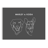 Custom Two Pet Line Drawing Portrait