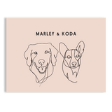 Custom Two Pet Line Drawing Portrait