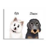 Custom Cartoon Style Couple Pet Portrait