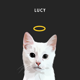 Custom Memorial Pet Portrait w/ Halo