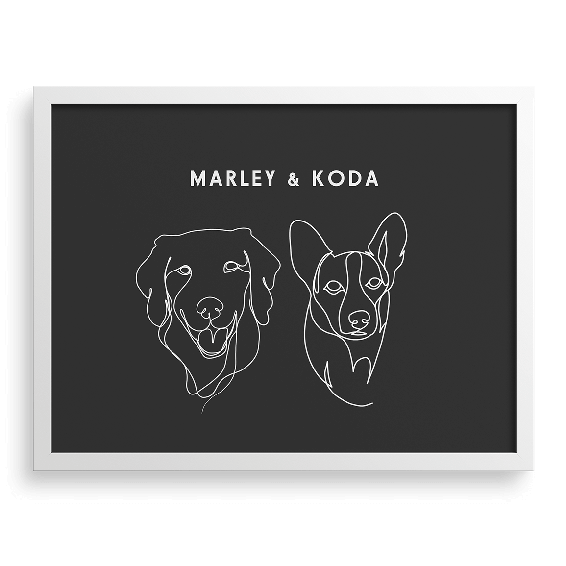 Custom Two Pet Line Drawing Portrait