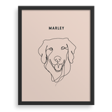 Custom One Pet Line Drawing Portrait