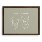 Custom Two Pet Line Drawing Portrait