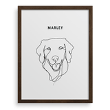 Custom One Pet Line Drawing Portrait