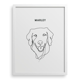 Custom One Pet Line Drawing Portrait