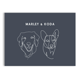 Custom Two Pet Line Drawing Portrait