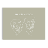 Custom Two Pet Line Drawing Portrait