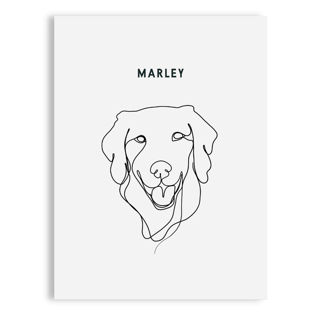 Custom One Pet Line Drawing Portrait