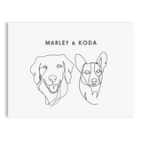 Custom Two Pet Line Drawing Portrait