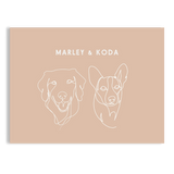 Custom Two Pet Line Drawing Portrait